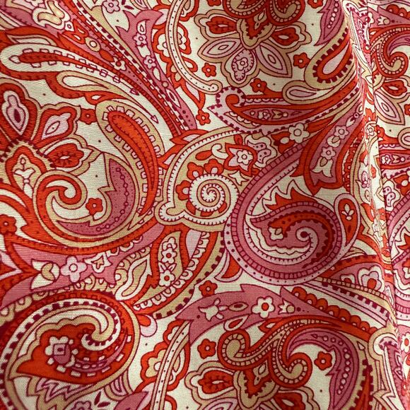 90s Vintage EVAN PICONE | Orange Pink Silk Paisley Tailored Trousers | BNWT 16 - Picture 3 of 6